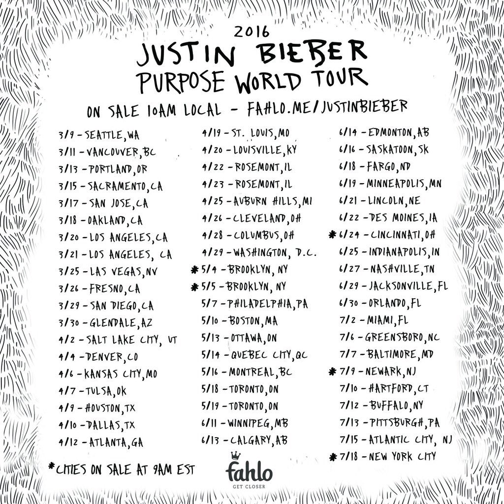 Justin Bieber Font Purpose Tour forum