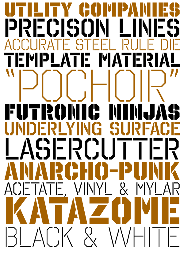 letras y fuentes para diseño de stencils, vinilos, pegatinas y stickers