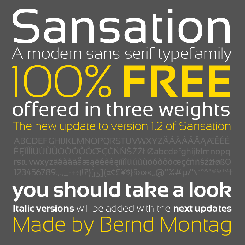 Sansation font