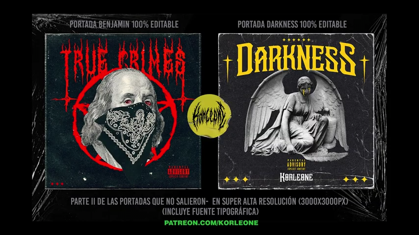Help,font name of two images, "true crimes" and "darkness"