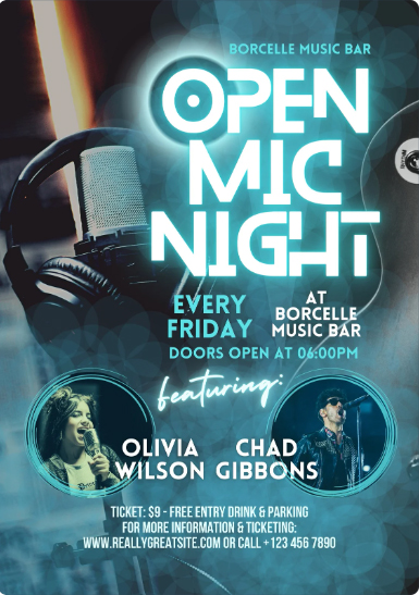 open mic font name please