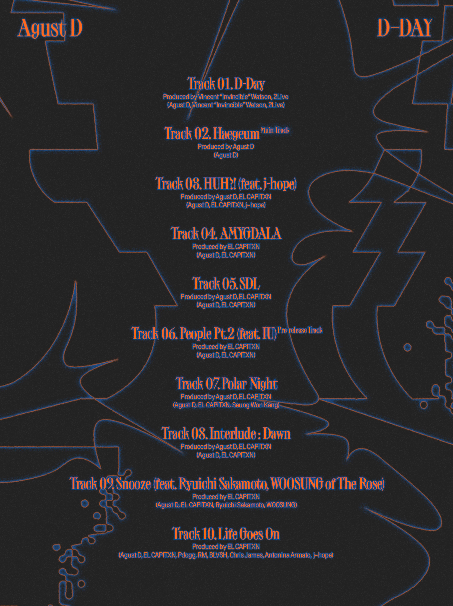tracklist font