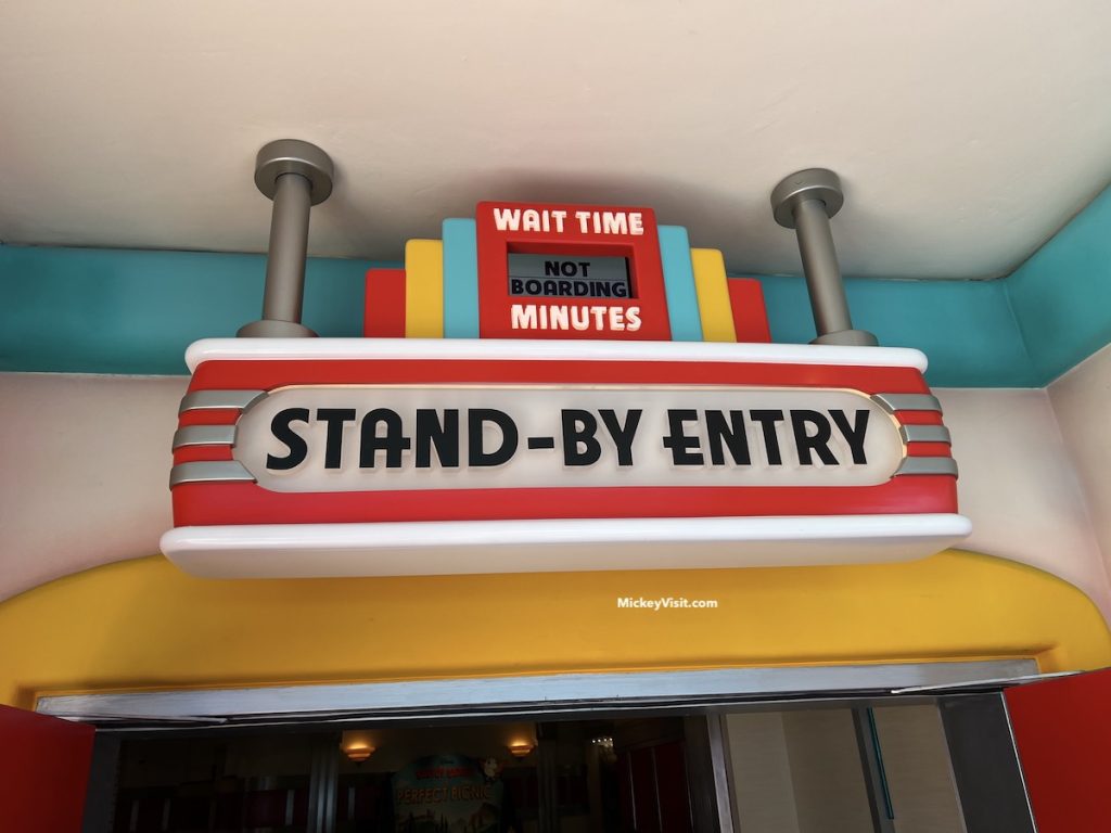 Mickey & Minnie's Runaway Railway Stand-By Sign