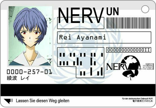 NERV card name font