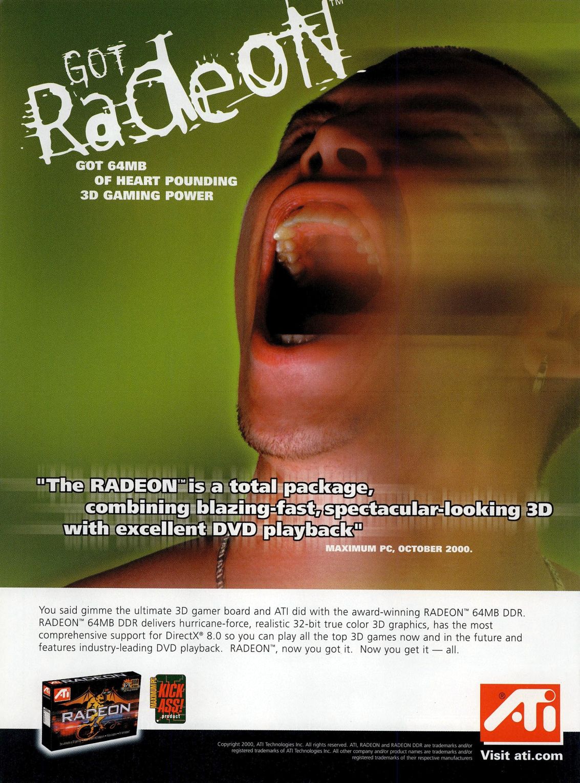 what is the font used in this got radeon ad from the 2000s