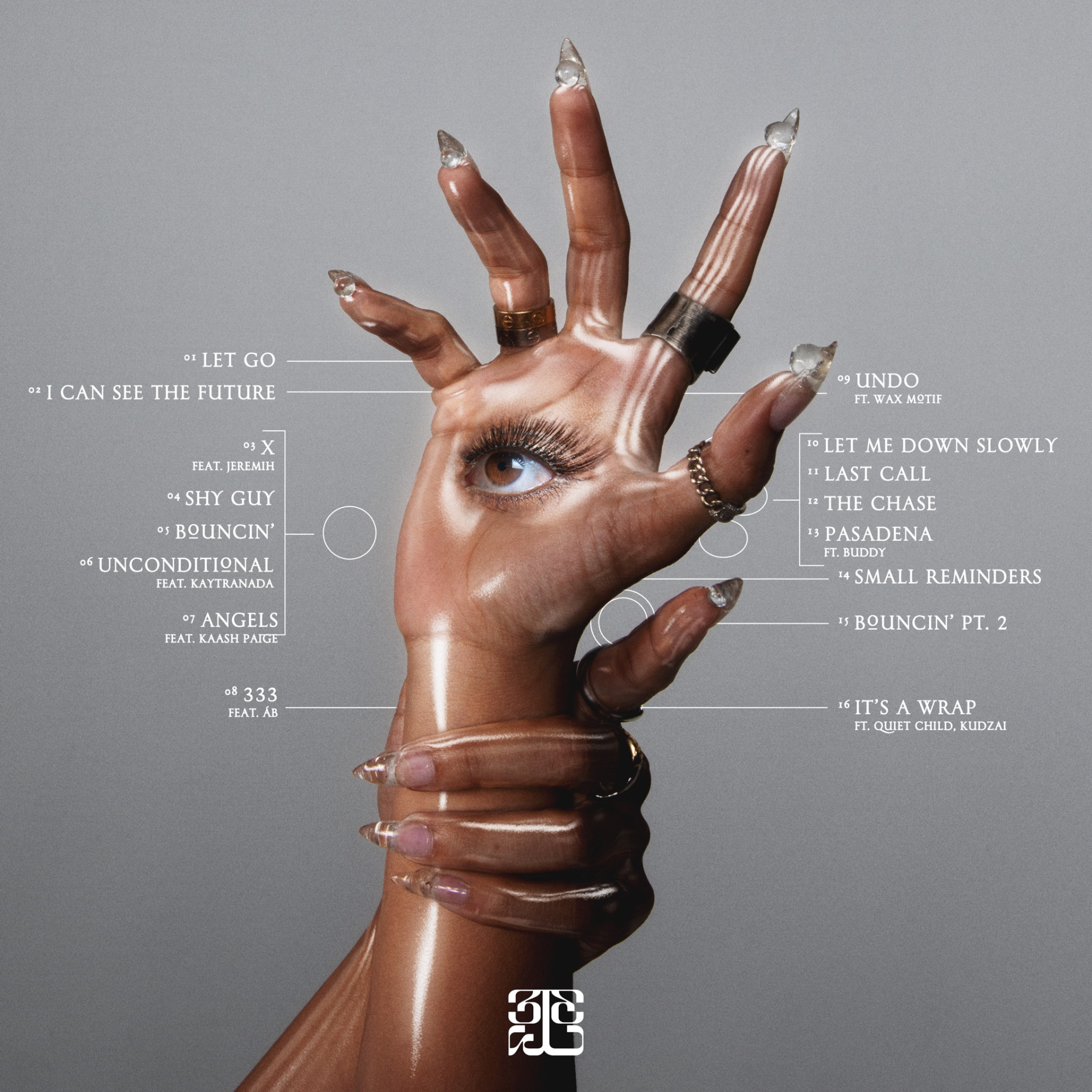 Tinashe 333 tracklist font