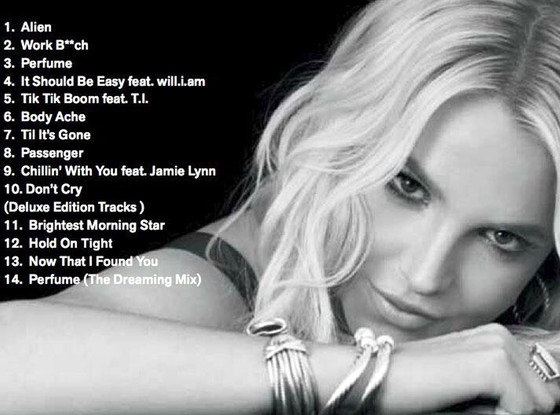 Britney Jean tracklist font ?