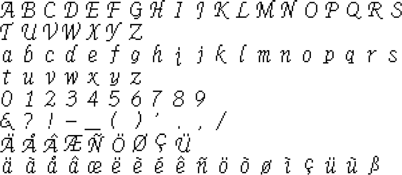Font from Brother embroidery machine, what is the name?