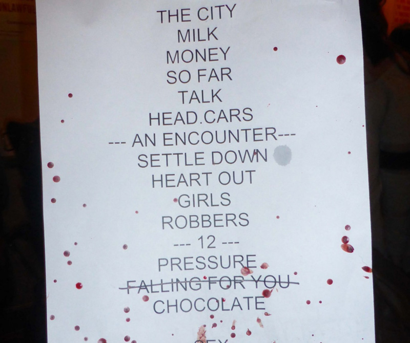 The 1975 setlist