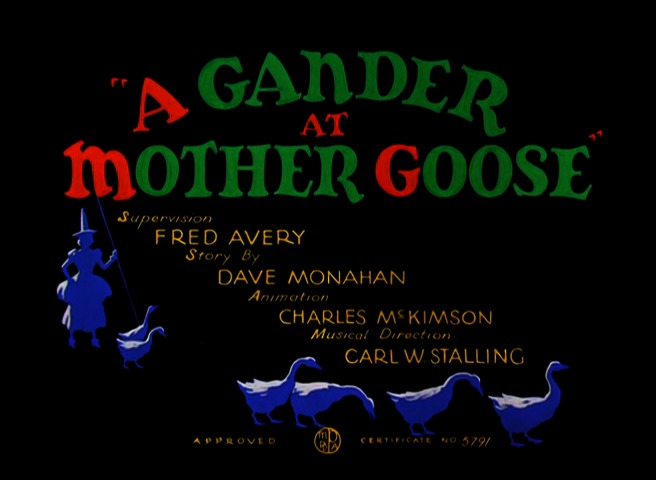 A Gander at Mother Goose Title Font