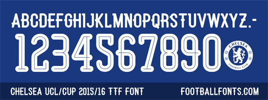 chelsea jersey font