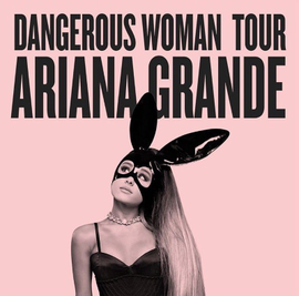 What font is used for "Dangerous Woman Tour"?