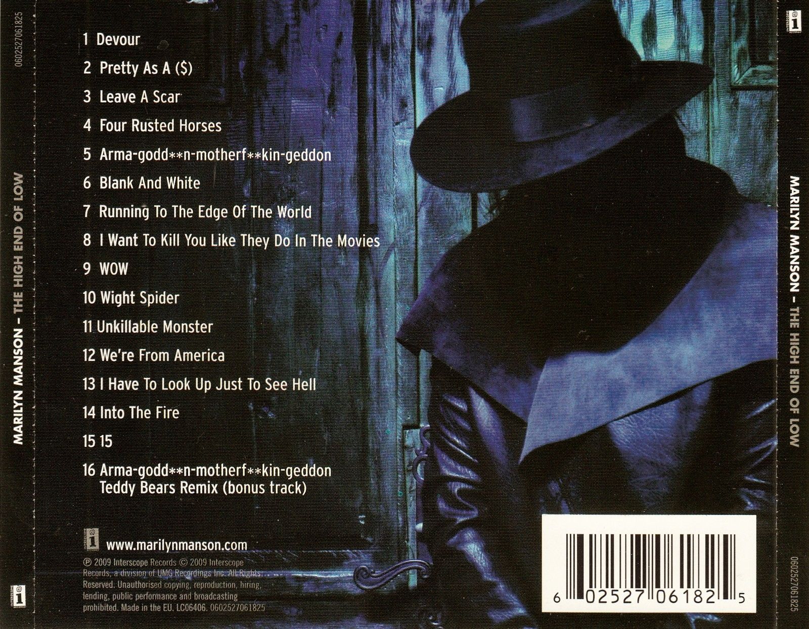 Marilyn Manson The High End Of Low Tracklist Spine Font Forum Dafont Com