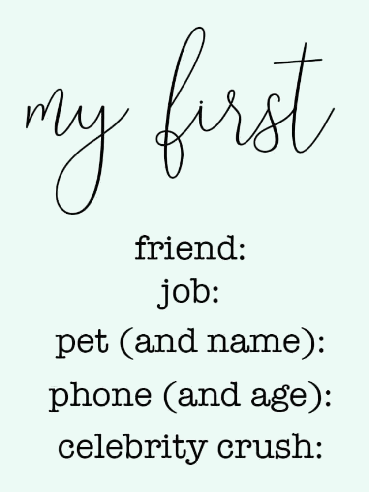 “MY FIRST” FONT