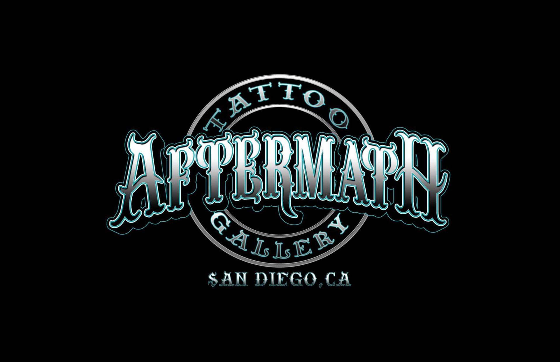 Can anyone identify this font used for AFTERMATH TATTOO GALLERY?