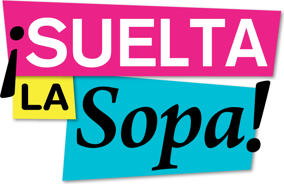 SUELTA LA Sopa logo font.