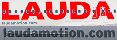 Laudamotion logo and web titles