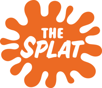 What is the font used in "The Splat" logo?