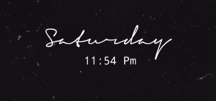 Font used in, "Saturday"