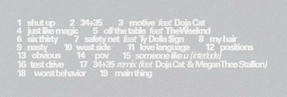 What font is used for the positions tracklist?