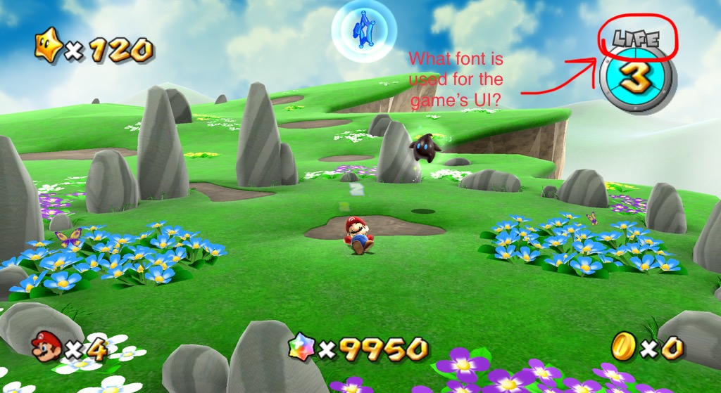 In-game font used in Super Mario Galaxy