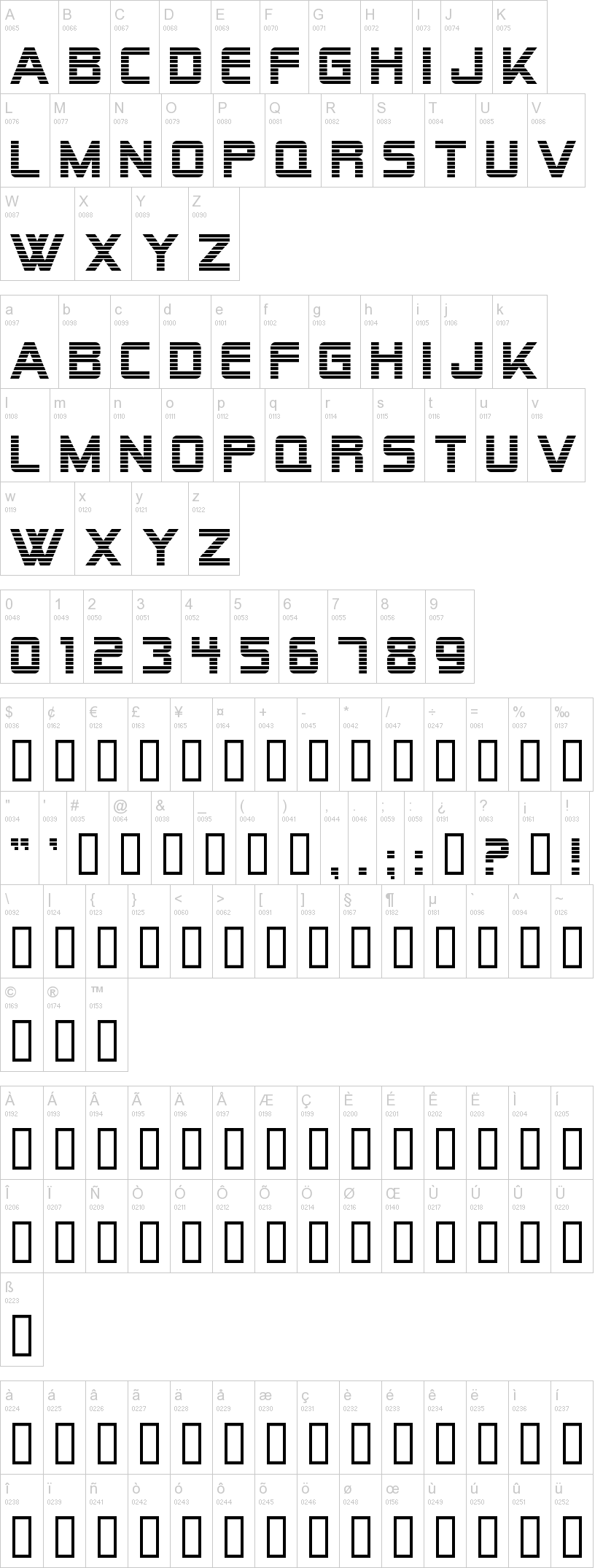 computer font numbers