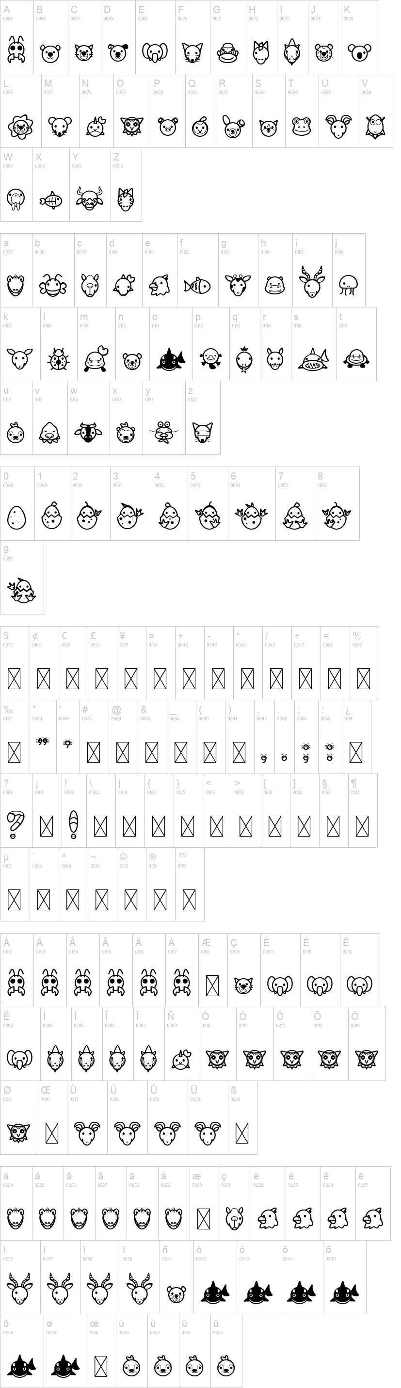 Animal Cute Icon Font | dafont.com