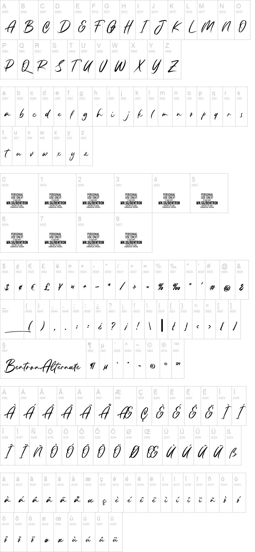 Bentron Calligraphic Font | dafont.com