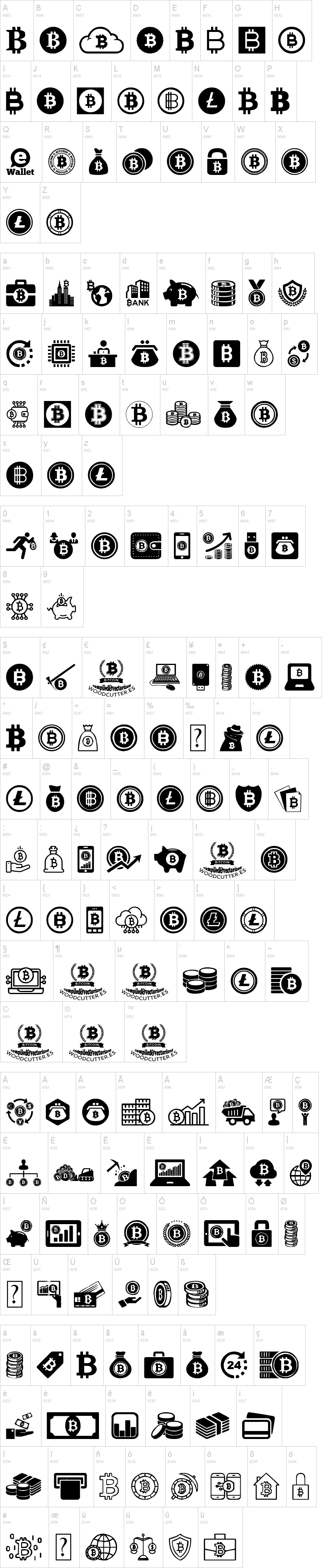 bitcoin logo betűtípus