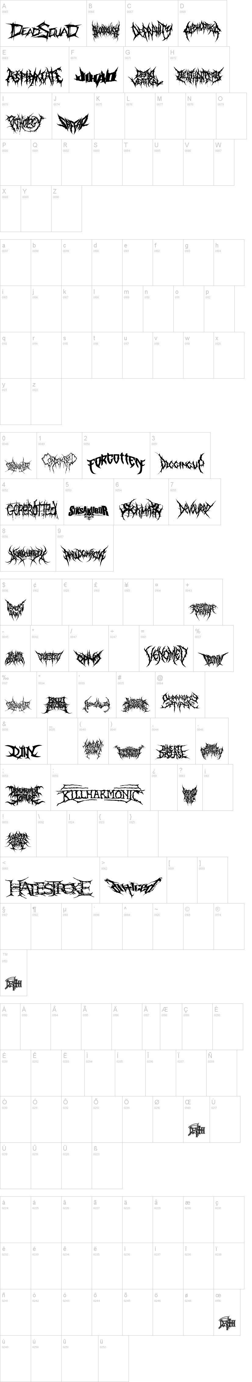 xii ultimate death metal font