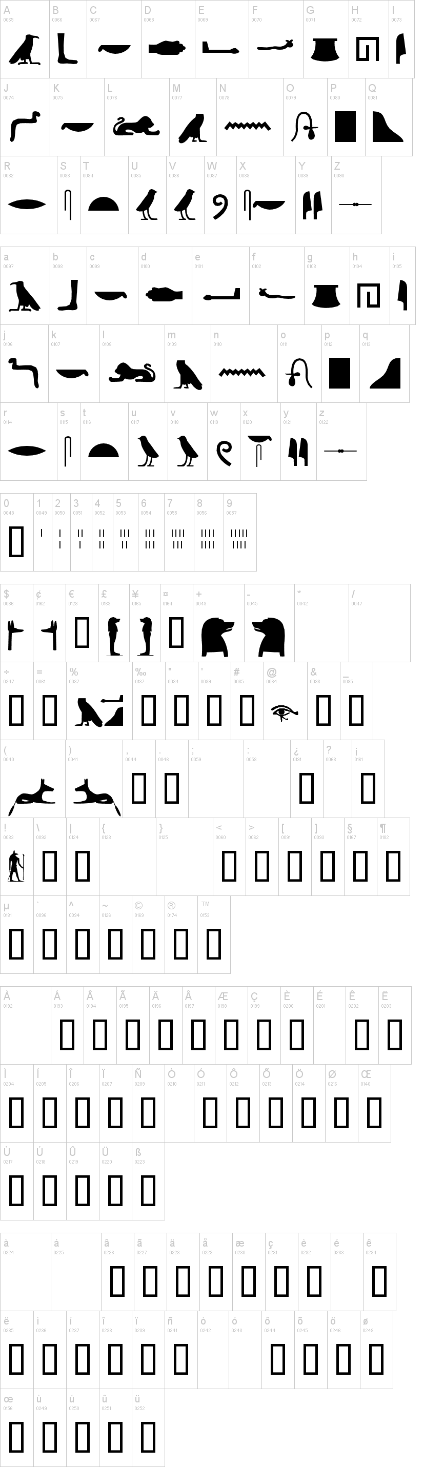 Egyptian Hieroglyphs Silhouette