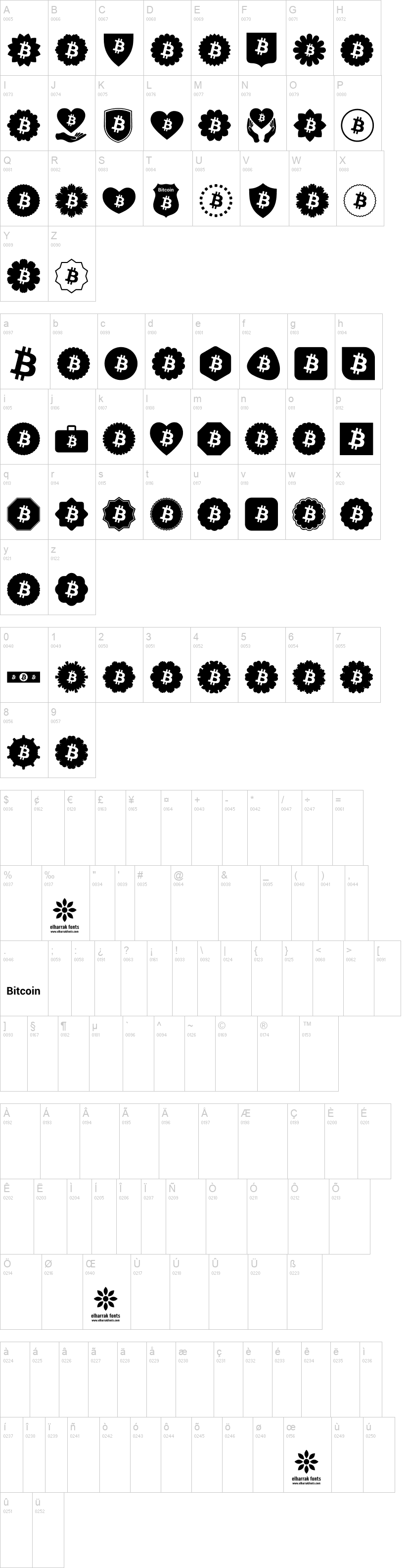 Font Bitcoin Color