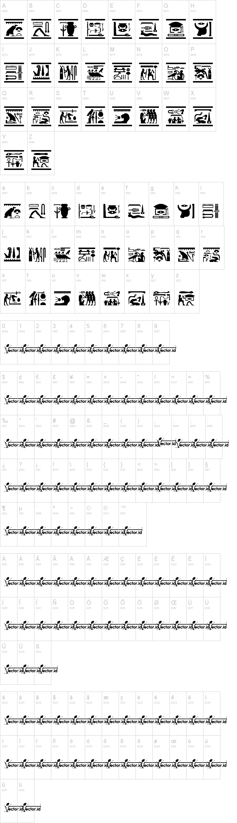 Fonts Vector Hieroglyps