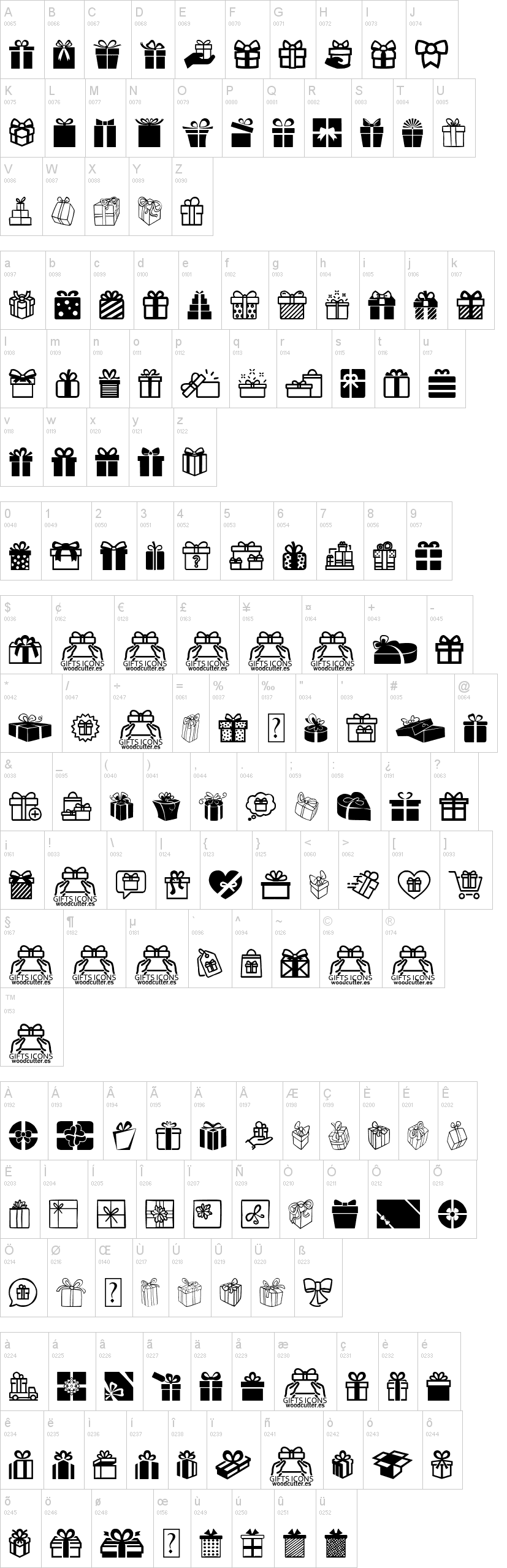 Gifts Icons Font | dafont.com