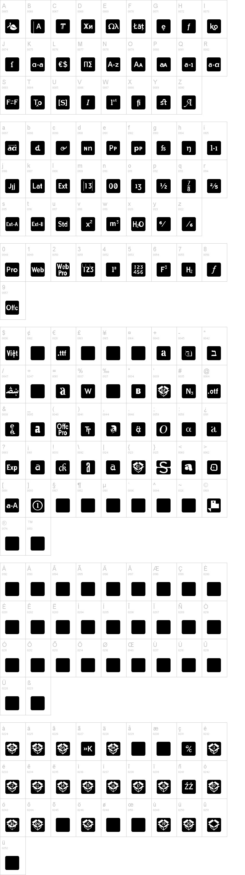 Icons OpenType