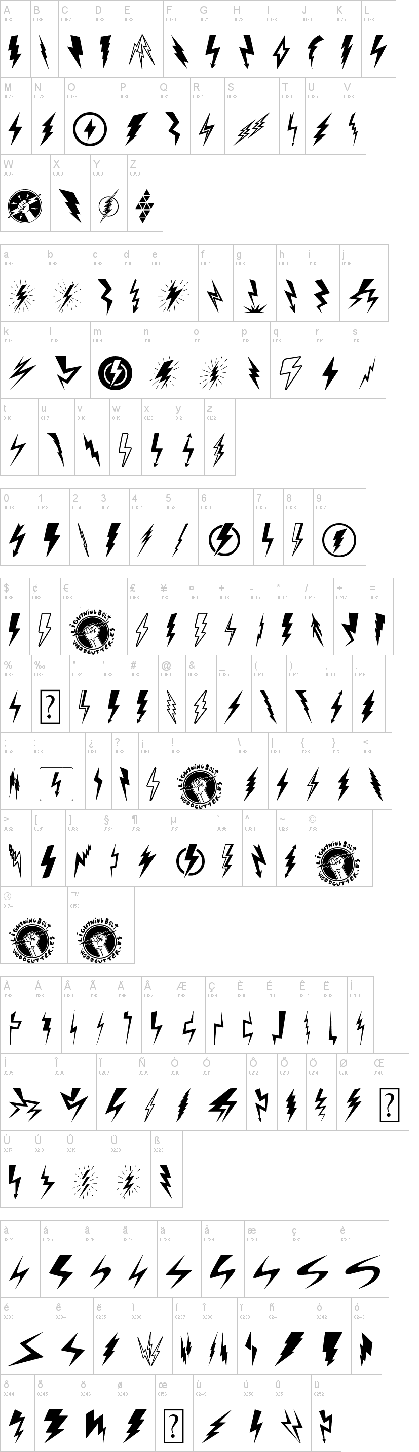 Lightning Bolt Font 