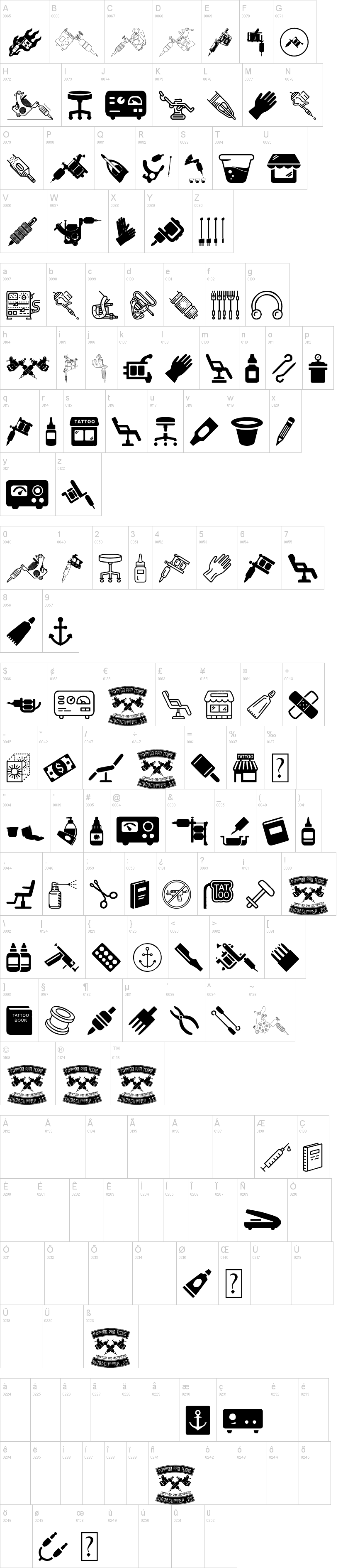 Tattoo Pro Icons Font Dafont Com