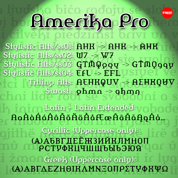 Amerika Pro Font | dafont.com