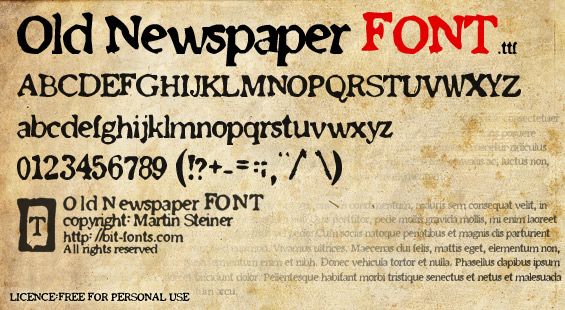 Old Newspaper Font Dafont Com