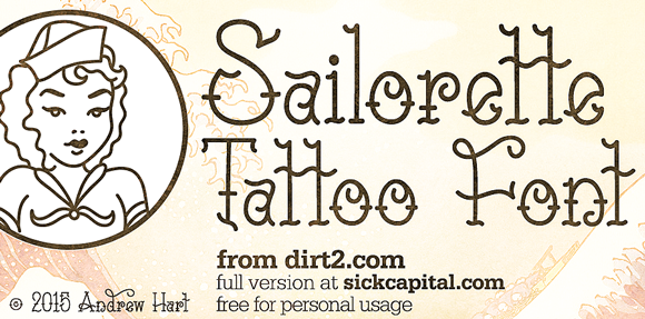 sailor tattoo font