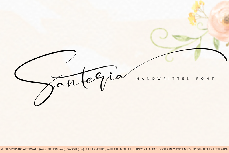 Download Free Santeria Signature Font Dafont Com PSD Mockup Template